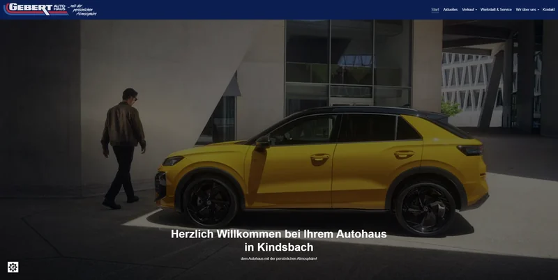 Screenshot der Website von Autohaus Gebert
