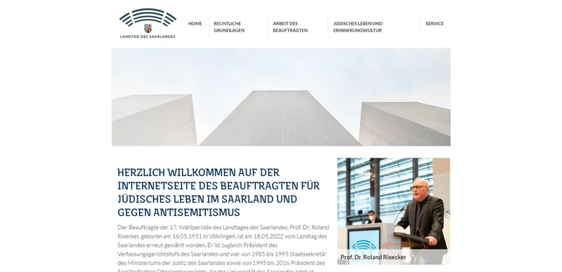 Screenshot der Website von Der Beauftragte für jüdisches Leben und gegen Antisemitismus
