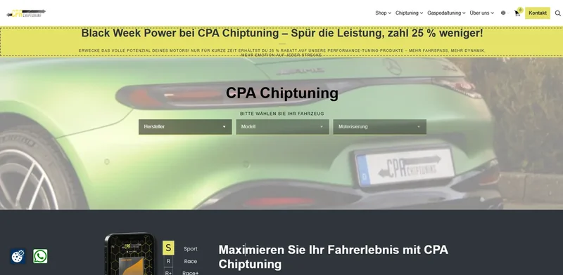 Screenshot der Website von CPA Chiptuning