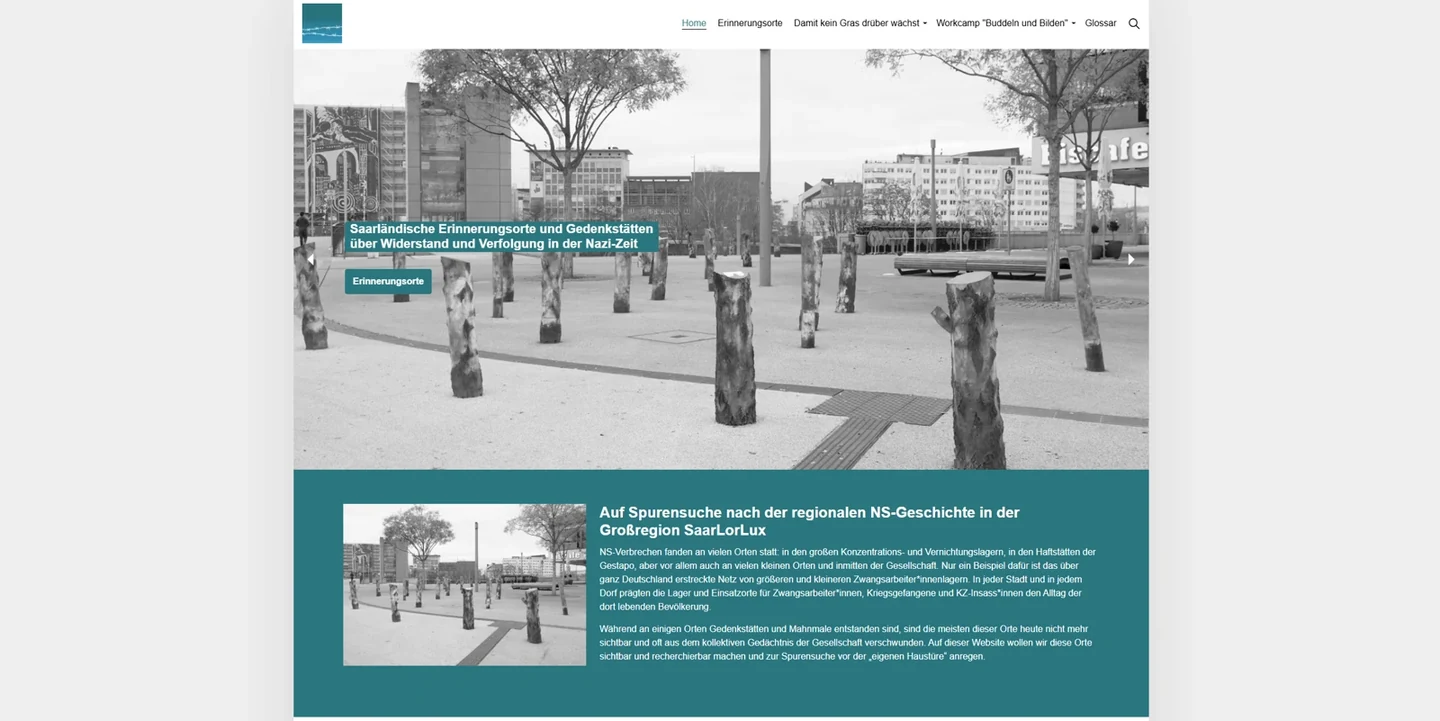 Screenshot der Website von Erinnert euch!