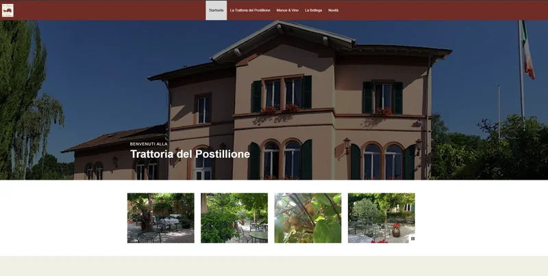 Screenshot der Website von La Trattoria del Postillione