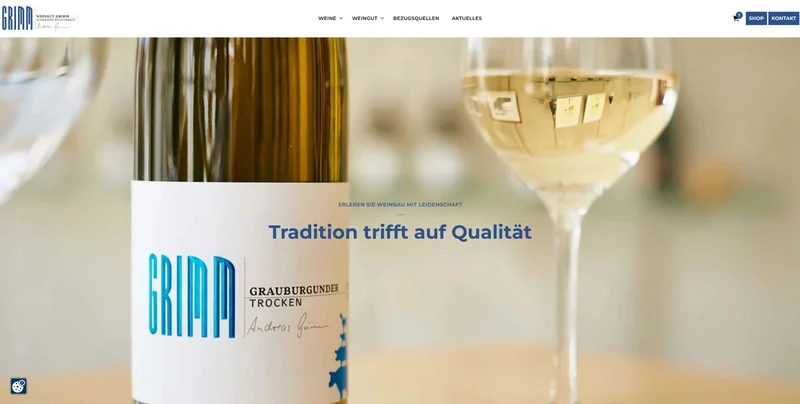 Screenshot der Website von Weingut Grimm